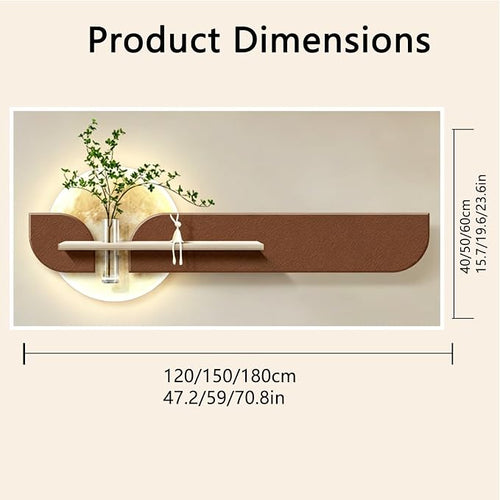 3D Wall Art Decor with Greenery — Creative Hanging Wall Sculpture & Mural featuring LED Lighting and a Premium Sandstone Texture — Ideal for Entryways and Living Rooms(Brown,50*150cm/19.6*59in)